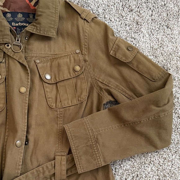 Barbour womens Military Field Jacket EUC SZ USA 6 - Picture 3 of 10